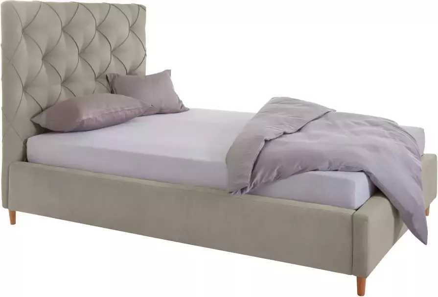 Leonique Gestoffeerd bed LOUANNE met mooie capitonnage aan de achterkant met bedkist - Foto 5