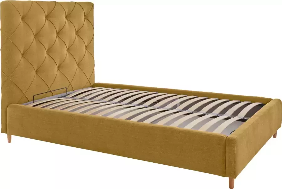 Leonique Gestoffeerd bed LOUANNE met mooie capitonnage aan de achterkant met bedkist - Foto 5