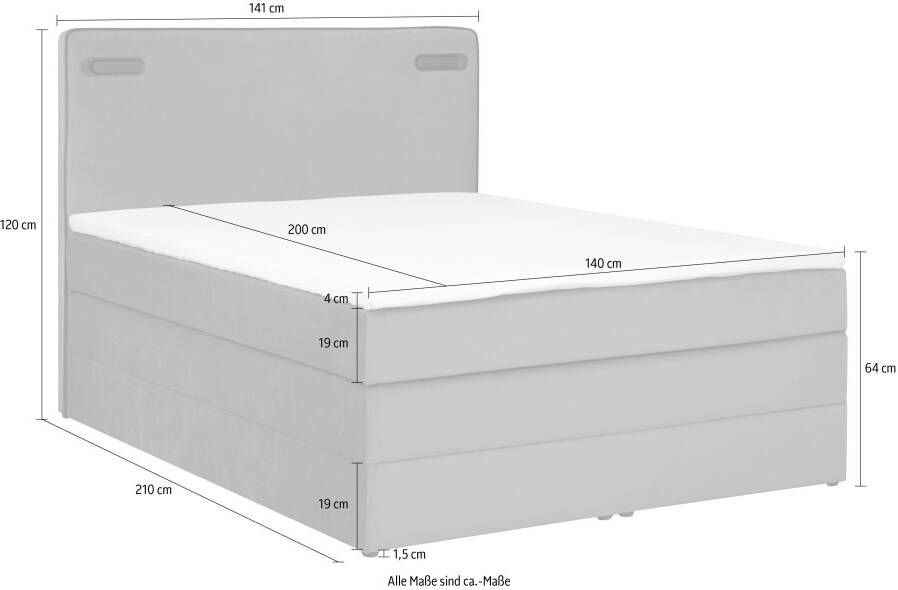 Leonique Boxspring Adil met ledverlichting inclusief topmatras van comfortschuim (5-delig) - Foto 3