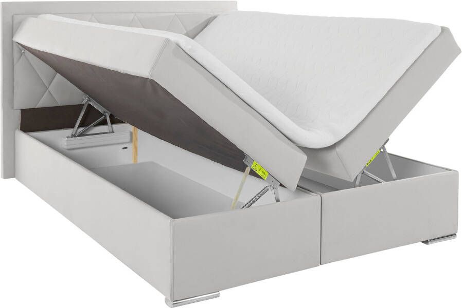 Leonique Boxspring Alfie bestseller optioneel met bedlade met strassteentjes in het hoofdbord h2 h3 en h4 ter keuze - Foto 7