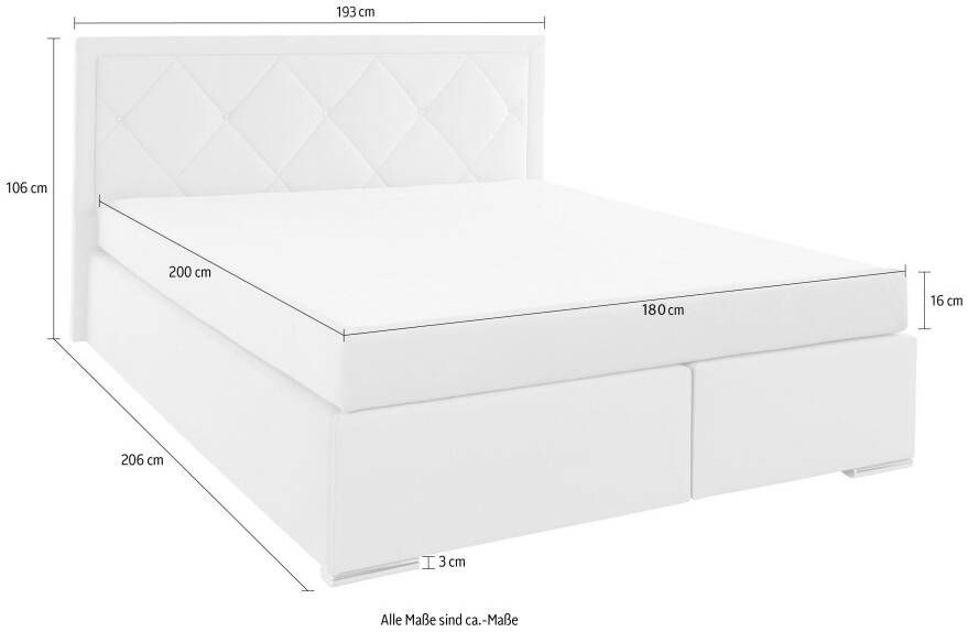 Leonique Boxspring Alfie bestseller optioneel met bedlade met strassteentjes in het hoofdbord h2 h3 en h4 ter keuze - Foto 5