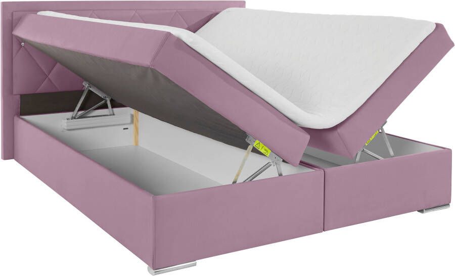 Leonique Boxspring Alfie bestseller optioneel met bedlade met strassteentjes in het hoofdbord h2 h3 en h4 ter keuze - Foto 10