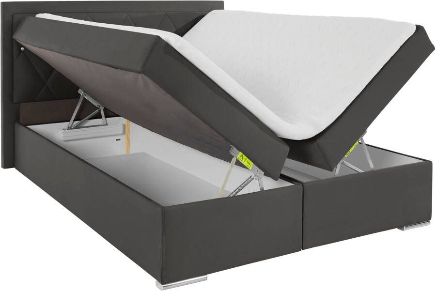 Leonique Boxspring Alfie bestseller optioneel met bedlade met strassteentjes in het hoofdbord h2 h3 en h4 ter keuze - Foto 3