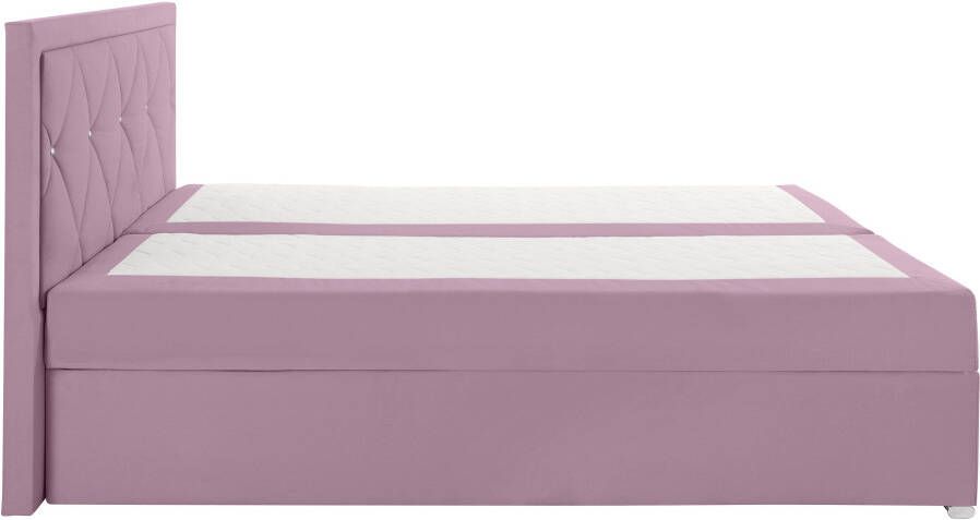 Leonique Boxspring Alfie bestseller optioneel met bedlade met strassteentjes in het hoofdbord h2 h3 en h4 ter keuze - Foto 10