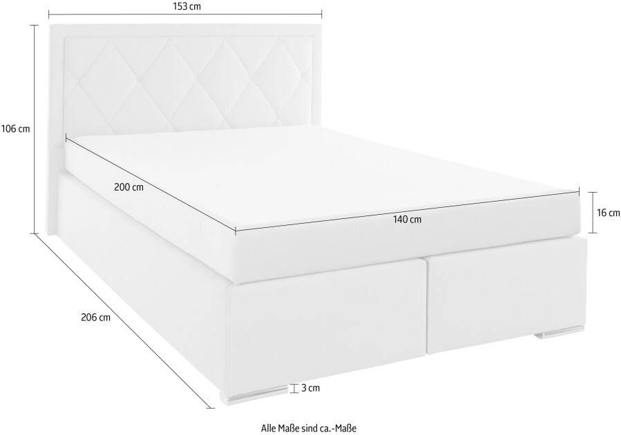 Leonique Boxspring Alfie bestseller optioneel met bedlade met strassteentjes in het hoofdbord h2 h3 en h4 ter keuze - Foto 6