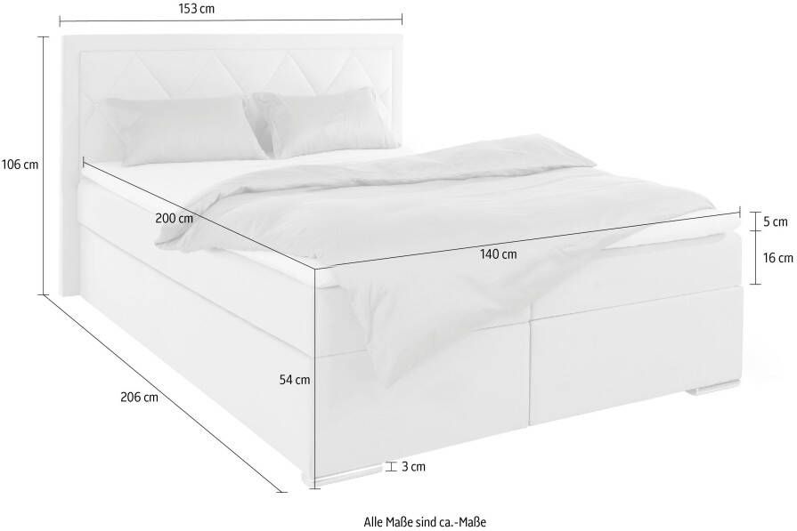 Leonique Boxspring Alfie bestseller optioneel met bedlade met strassteentjes in het hoofdbord h2 h3 en h4 ter keuze - Foto 8