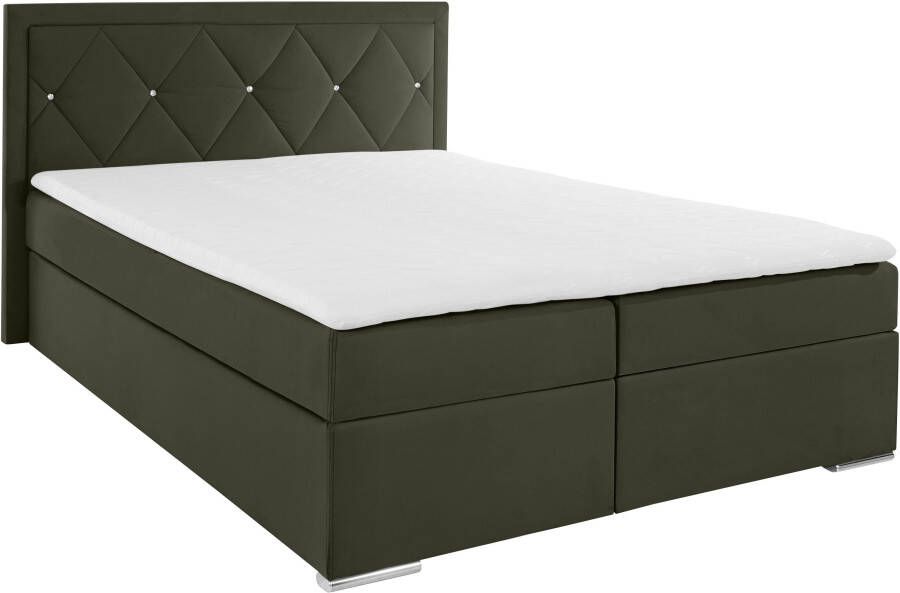 Leonique Boxspring Alfie bestseller optioneel met bedlade met strassteentjes in het hoofdbord h2 h3 en h4 ter keuze - Foto 9