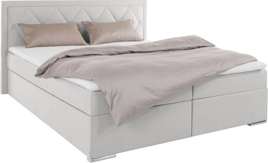 Leonique Boxspring Alfie bestseller optioneel met bedlade met strassteentjes in het hoofdbord h2 h3 en h4 ter keuze - Foto 8