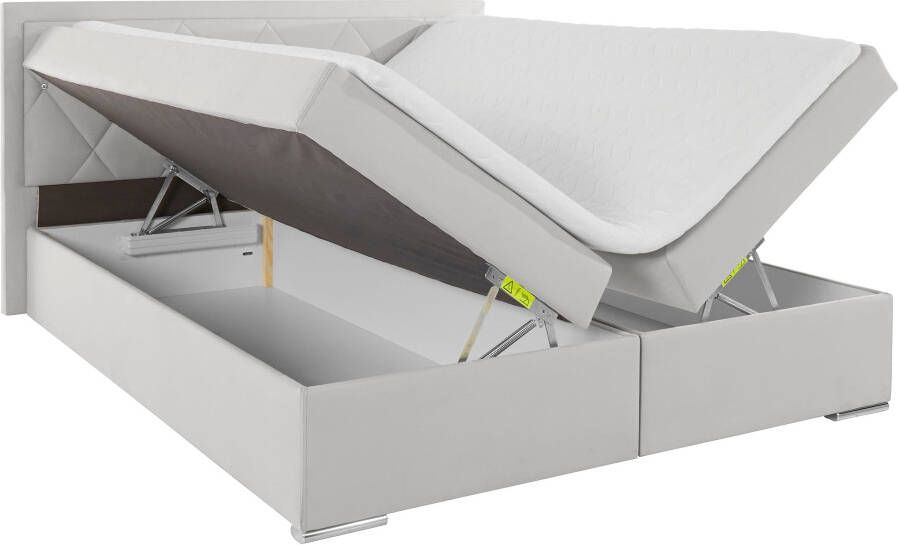 Leonique Boxspring Alfie bestseller optioneel met bedlade met strassteentjes in het hoofdbord h2 h3 en h4 ter keuze - Foto 10