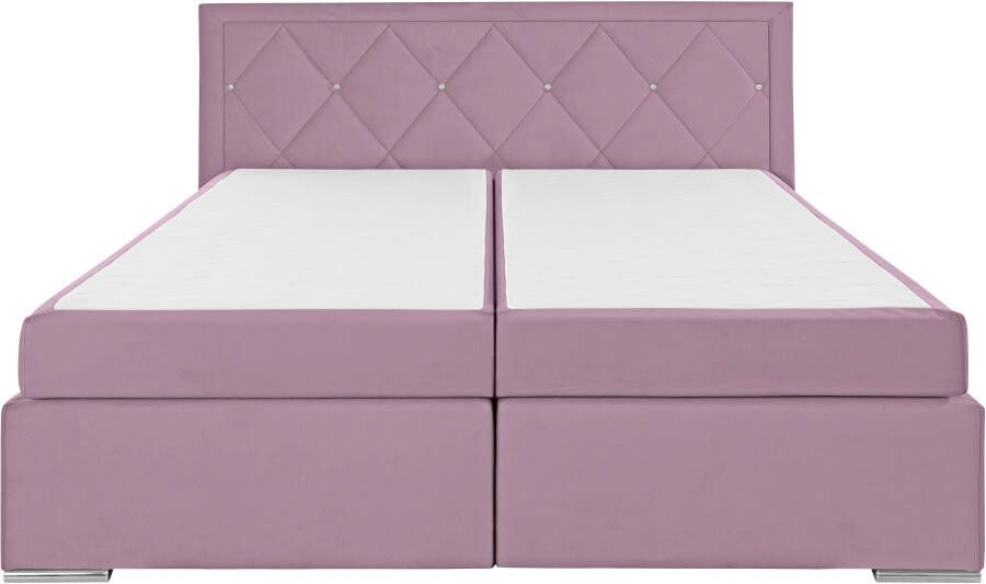 Leonique Boxspring Alfie bestseller optioneel met bedlade met strassteentjes in het hoofdbord h2 h3 en h4 ter keuze - Foto 9