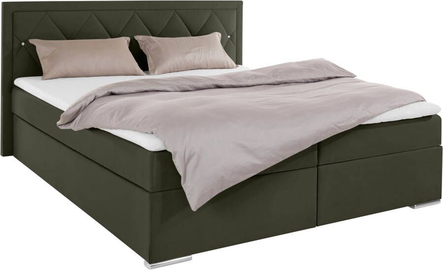 Leonique Boxspring Alfie bestseller optioneel met bedlade met strassteentjes in het hoofdbord h2 h3 en h4 ter keuze - Foto 7