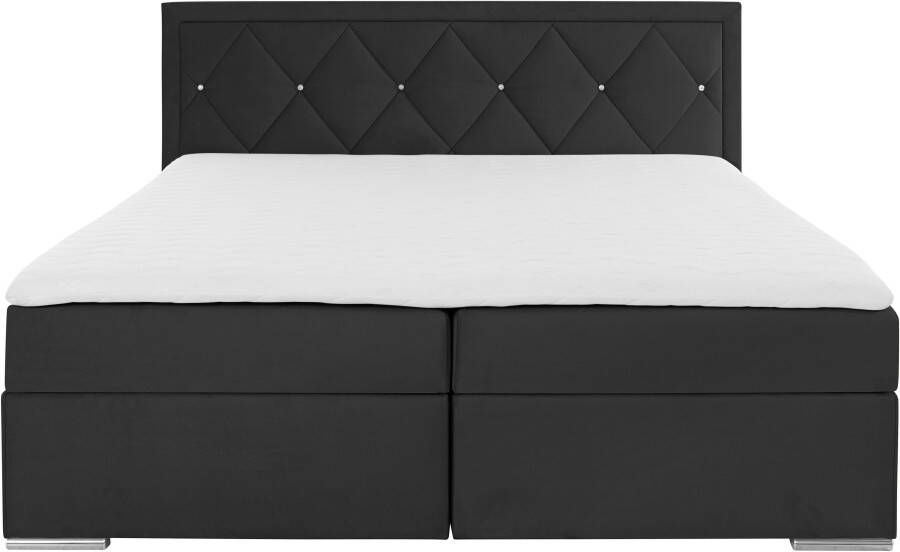 Leonique Boxspring Alfie bestseller optioneel met bedlade met strassteentjes in het hoofdbord h2 h3 en h4 ter keuze - Foto 6