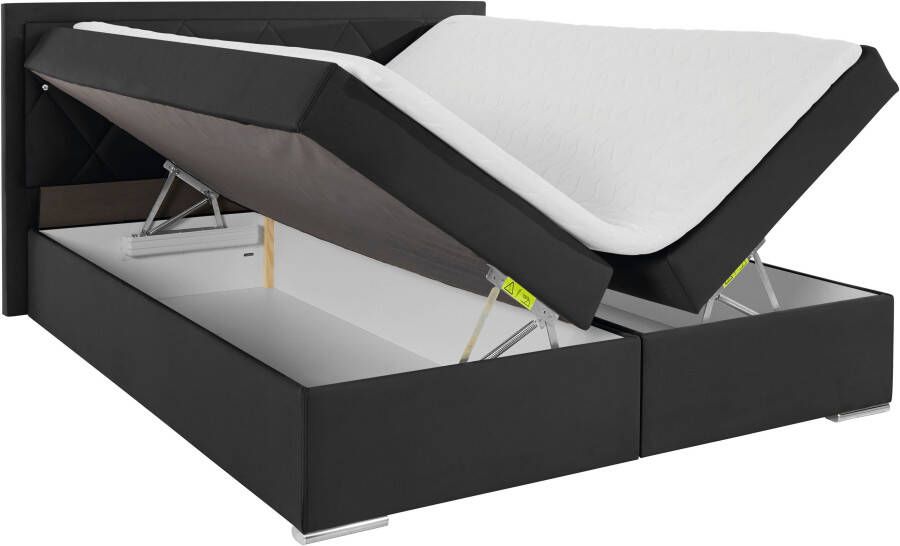 Leonique Boxspring Alfie bestseller optioneel met bedlade met strassteentjes in het hoofdbord h2 h3 en h4 ter keuze - Foto 9