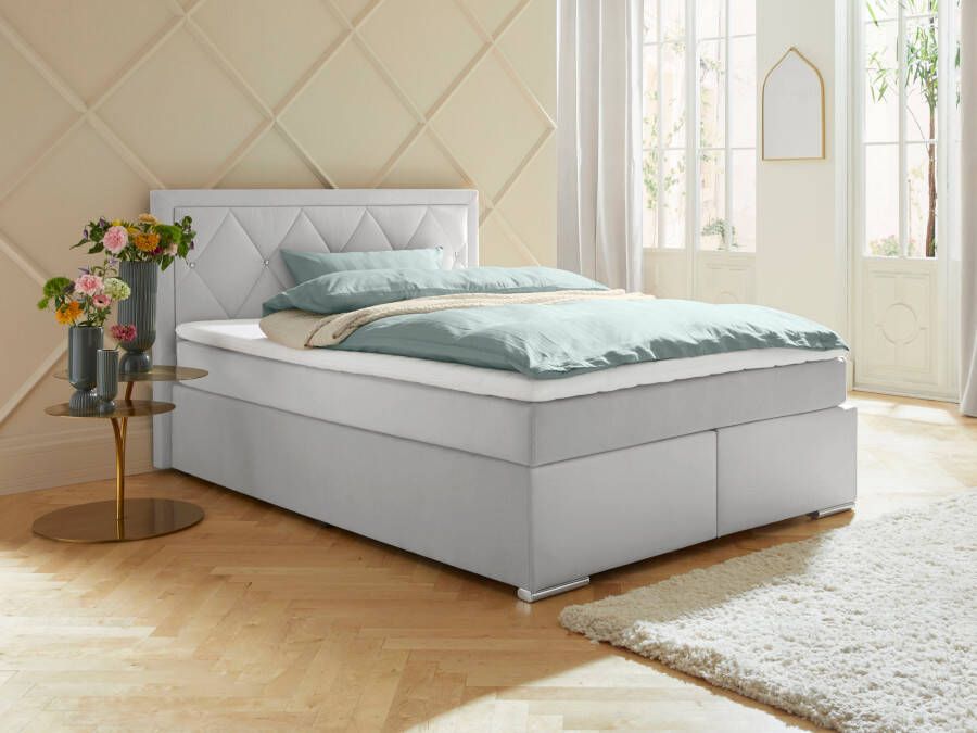 Leonique Boxspring Alfie bestseller optioneel met bedlade met strassteentjes in het hoofdbord h2 h3 en h4 ter keuze - Foto 3