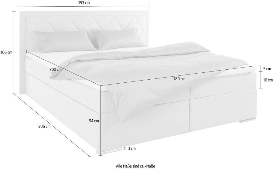 Leonique Boxspring Alfie bestseller optioneel met bedlade met strassteentjes in het hoofdbord h2 h3 en h4 ter keuze - Foto 6