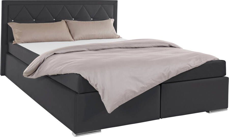 Leonique Boxspring Alfie bestseller optioneel met bedlade met strassteentjes in het hoofdbord h2 h3 en h4 ter keuze - Foto 7