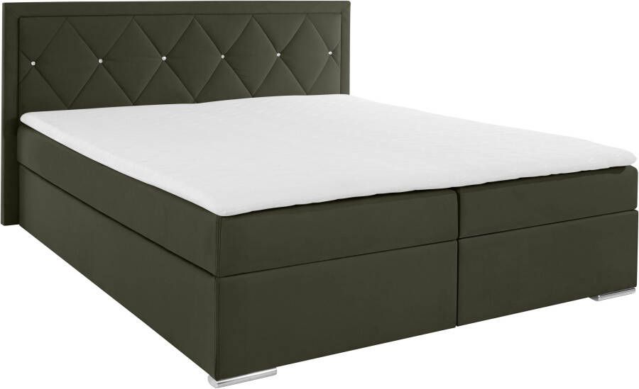 Leonique Boxspring Alfie bestseller optioneel met bedlade met strassteentjes in het hoofdbord h2 h3 en h4 ter keuze - Foto 8