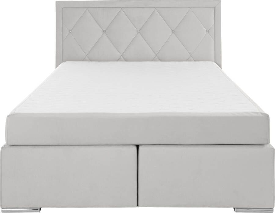 Leonique Boxspring Alfie bestseller optioneel met bedlade met strassteentjes in het hoofdbord h2 h3 en h4 ter keuze - Foto 2