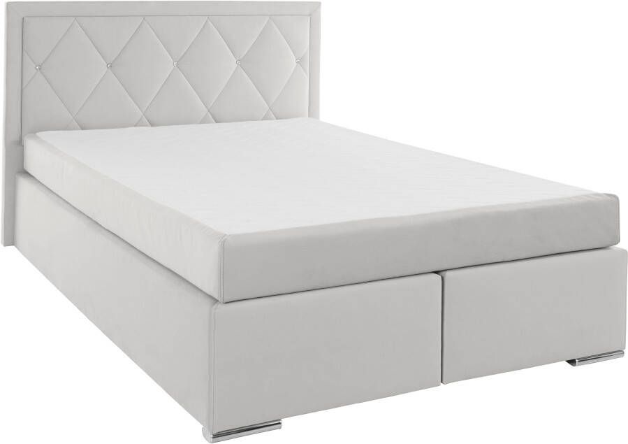 Leonique Boxspring Alfie bestseller optioneel met bedlade met strassteentjes in het hoofdbord h2 h3 en h4 ter keuze - Foto 5