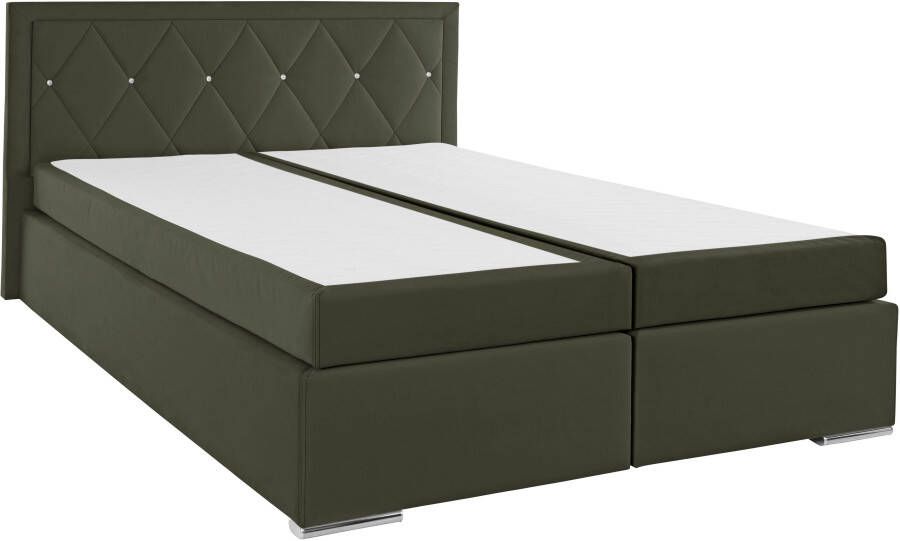 Leonique Boxspring Alfie bestseller optioneel met bedlade met strassteentjes in het hoofdbord h2 h3 en h4 ter keuze - Foto 6