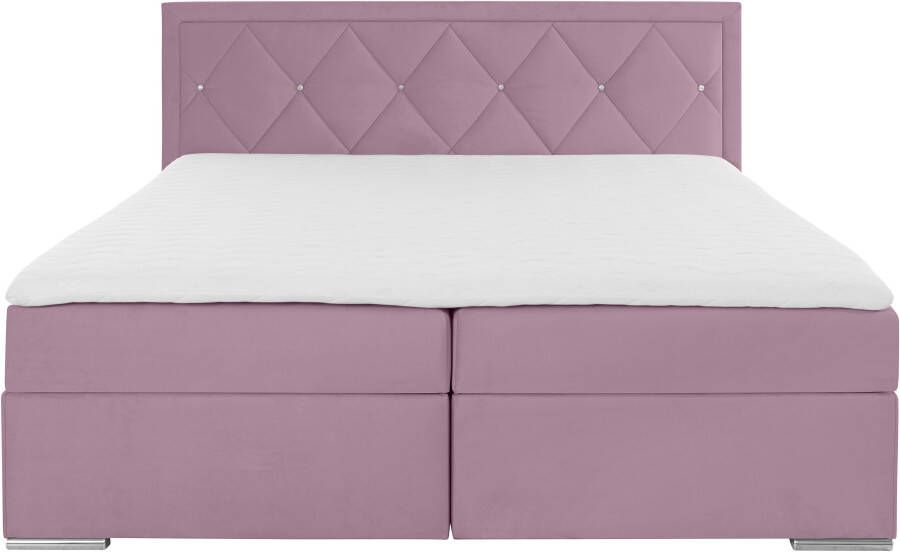 Leonique Boxspring Alfie bestseller optioneel met bedlade met strassteentjes in het hoofdbord h2 h3 en h4 ter keuze - Foto 7