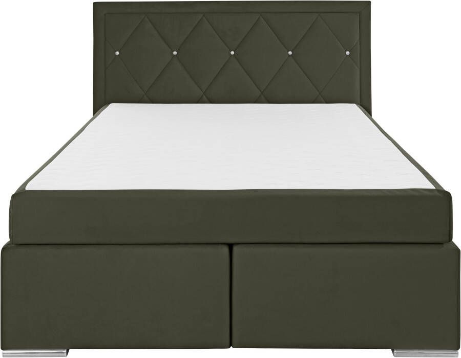 Leonique Boxspring Alfie bestseller optioneel met bedlade met strassteentjes in het hoofdbord h2 h3 en h4 ter keuze - Foto 1