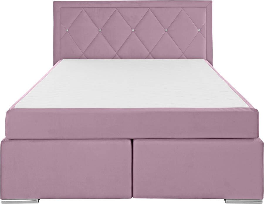 Leonique Boxspring Alfie bestseller optioneel met bedlade met strassteentjes in het hoofdbord h2 h3 en h4 ter keuze - Foto 2