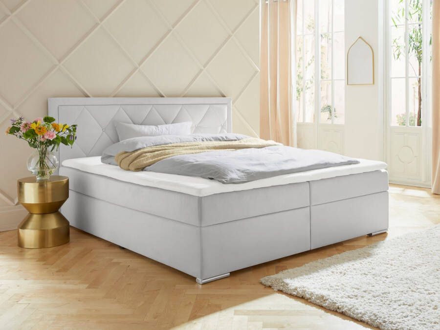 Leonique Boxspring Alfie bestseller optioneel met bedlade met strassteentjes in het hoofdbord h2 h3 en h4 ter keuze - Foto 2