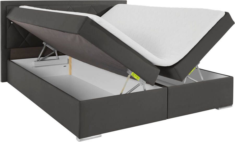 Leonique Boxspring Alfie bestseller optioneel met bedlade met strassteentjes in het hoofdbord h2 h3 en h4 ter keuze - Foto 9