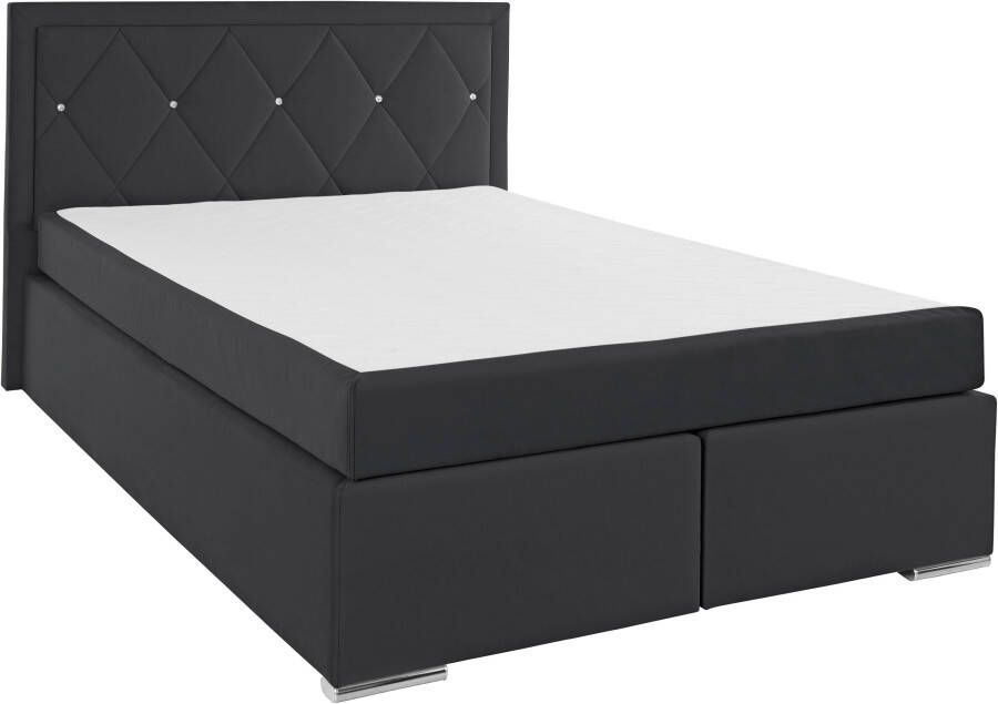 Leonique Boxspring Alfie bestseller optioneel met bedlade met strassteentjes in het hoofdbord h2 h3 en h4 ter keuze - Foto 4