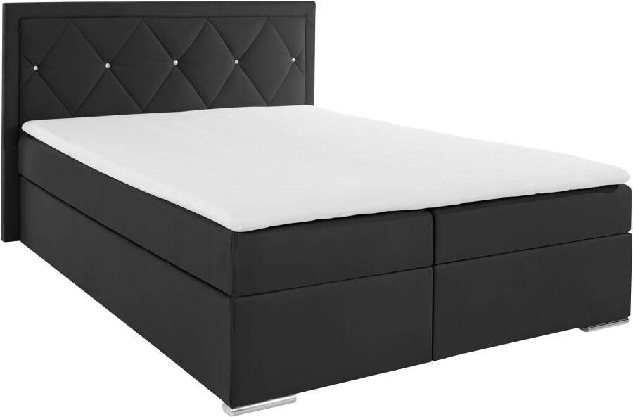 Leonique Boxspring Alfie bestseller optioneel met bedlade met strassteentjes in het hoofdbord h2 h3 en h4 ter keuze - Foto 8