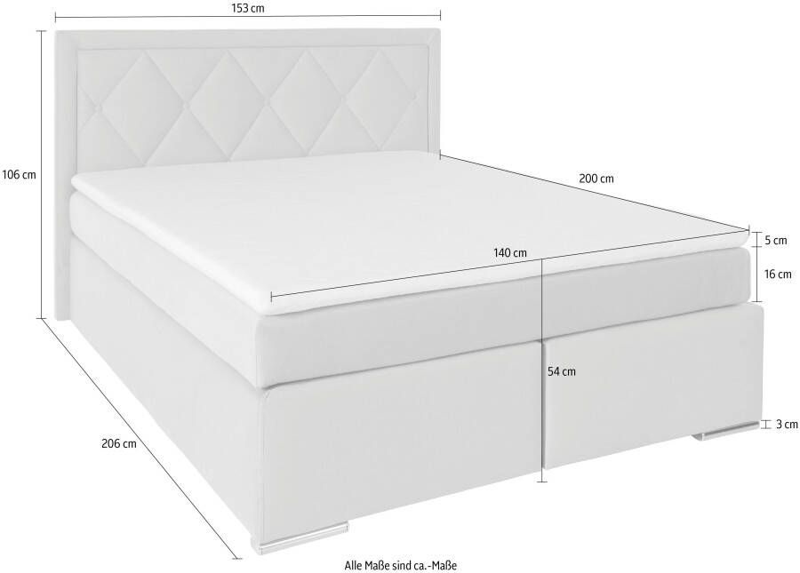 Leonique Boxspring Alfie bestseller optioneel met bedlade met capitonnage in het hoofdbord h2 h3 en h4 ter keuze - Foto 6