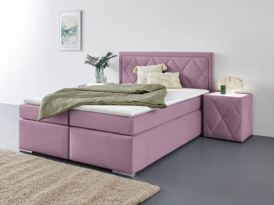 Leonique Boxspring Alfie bestseller optioneel met bedlade met capitonnage in het hoofdbord h2 h3 en h4 ter keuze - Foto 4