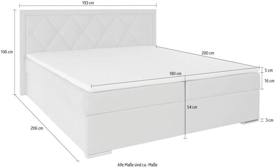 Leonique Boxspring Alfie bestseller optioneel met bedlade met capitonnage in het hoofdbord h2 h3 en h4 ter keuze - Foto 8