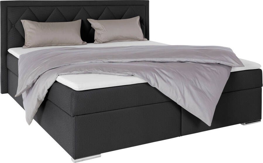 Leonique Boxspring Alfie bestseller optioneel met bedlade met capitonnage in het hoofdbord h2 h3 en h4 ter keuze - Foto 6