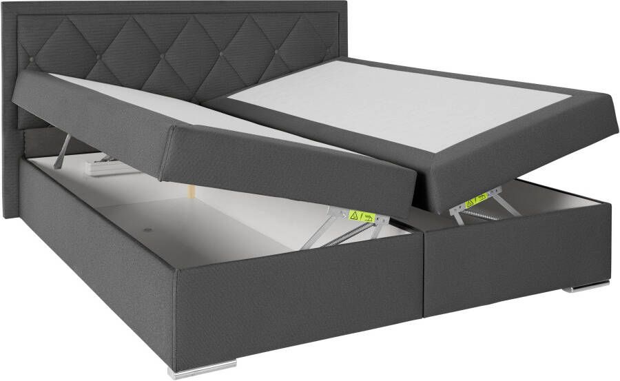 Leonique Boxspring Alfie bestseller optioneel met bedlade met capitonnage in het hoofdbord h2 h3 en h4 ter keuze - Foto 7