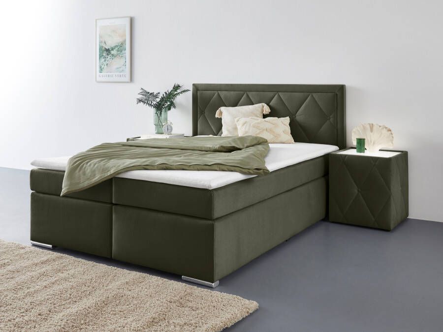 Leonique Boxspring Alfie bestseller optioneel met bedlade met capitonnage in het hoofdbord h2 h3 en h4 ter keuze - Foto 3