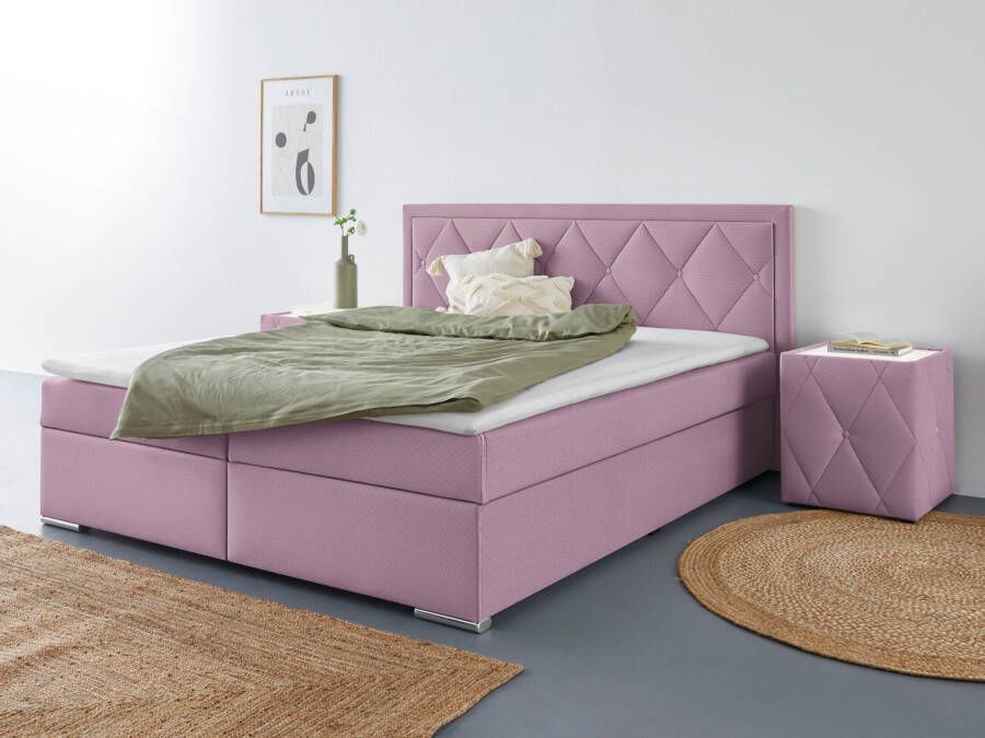 Leonique Boxspring Alfie bestseller optioneel met bedlade met capitonnage in het hoofdbord h2 h3 en h4 ter keuze - Foto 3