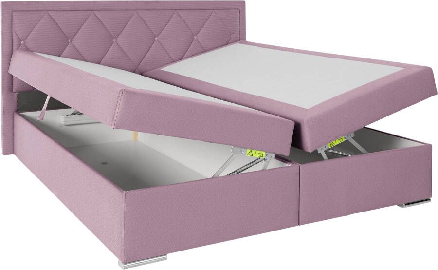 Leonique Boxspring Alfie bestseller optioneel met bedlade met capitonnage in het hoofdbord h2 h3 en h4 ter keuze - Foto 8