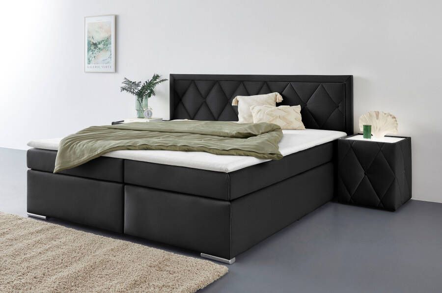 Leonique Boxspring Alfie bestseller optioneel met bedlade met capitonnage in het hoofdbord h2 h3 en h4 ter keuze - Foto 3