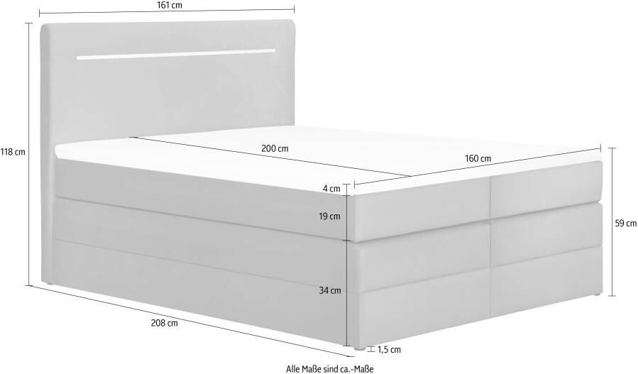 Leonique Boxspring Christer met ledverlichting (4-delig) - Foto 1