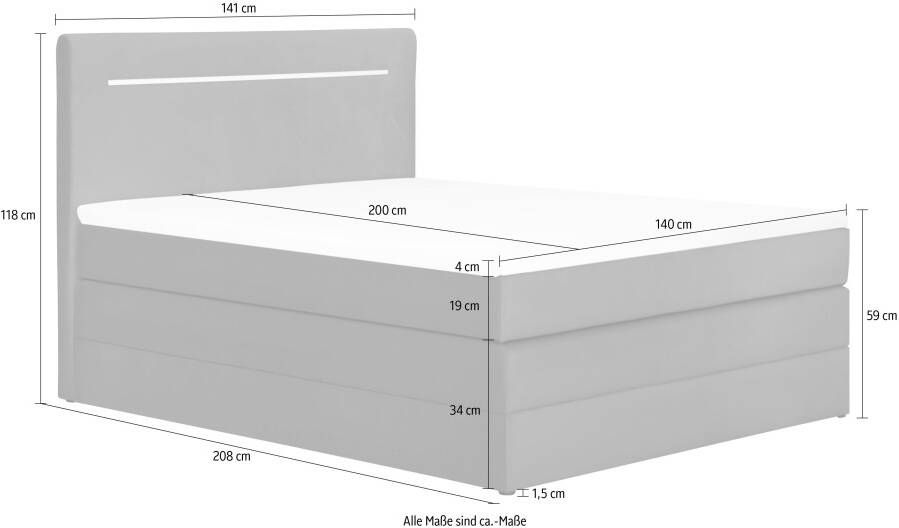 Leonique Boxspring Christer met ledverlichting (4-delig) - Foto 1