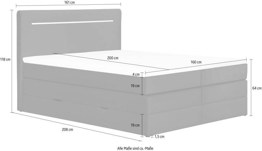 Leonique Boxspring Christer met ledverlichting (4-delig) - Foto 2