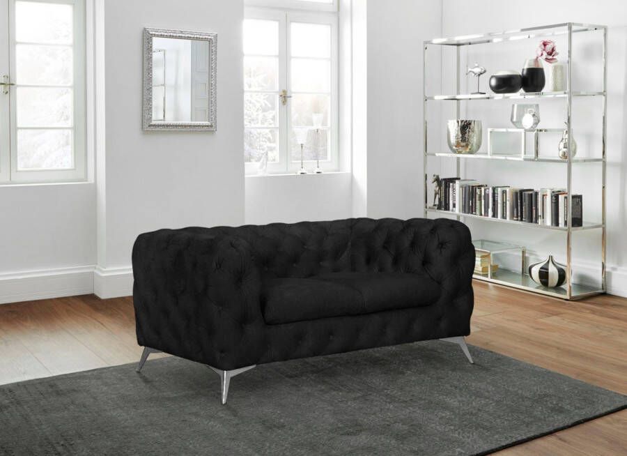 Leonique Chesterfield-bank Glynis luxueuze capitonnage moderne chesterfield look kleur van de poten ter keuze - Foto 3