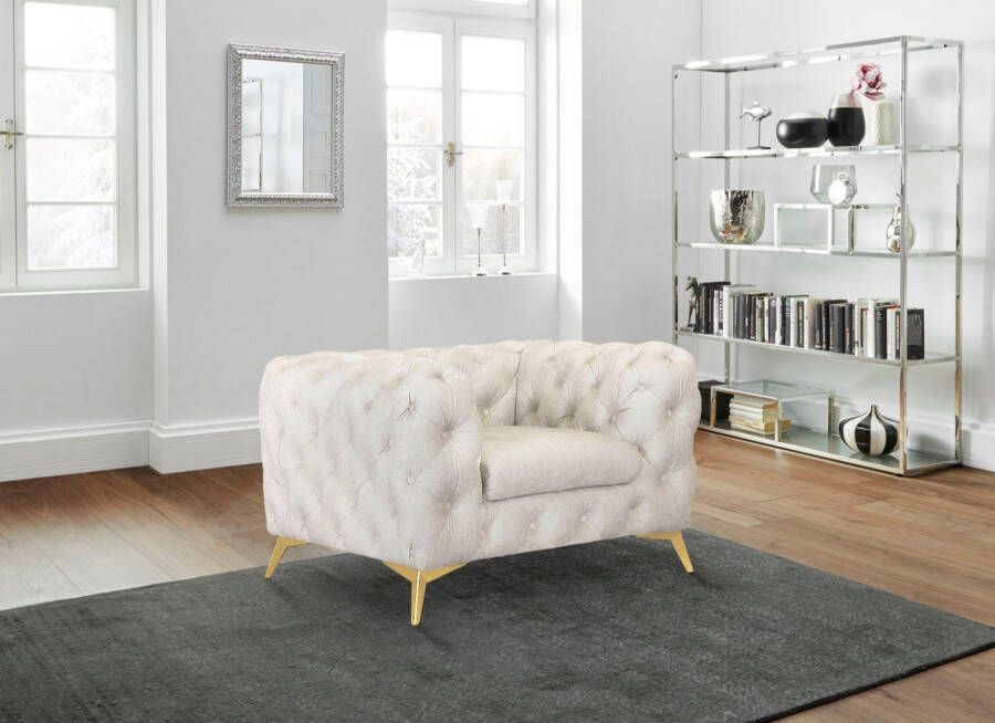 Leonique Chesterfield-fauteuil Glynis luxueuze capitonnage moderne chesterfield look kleur van de poten ter keuze - Foto 4