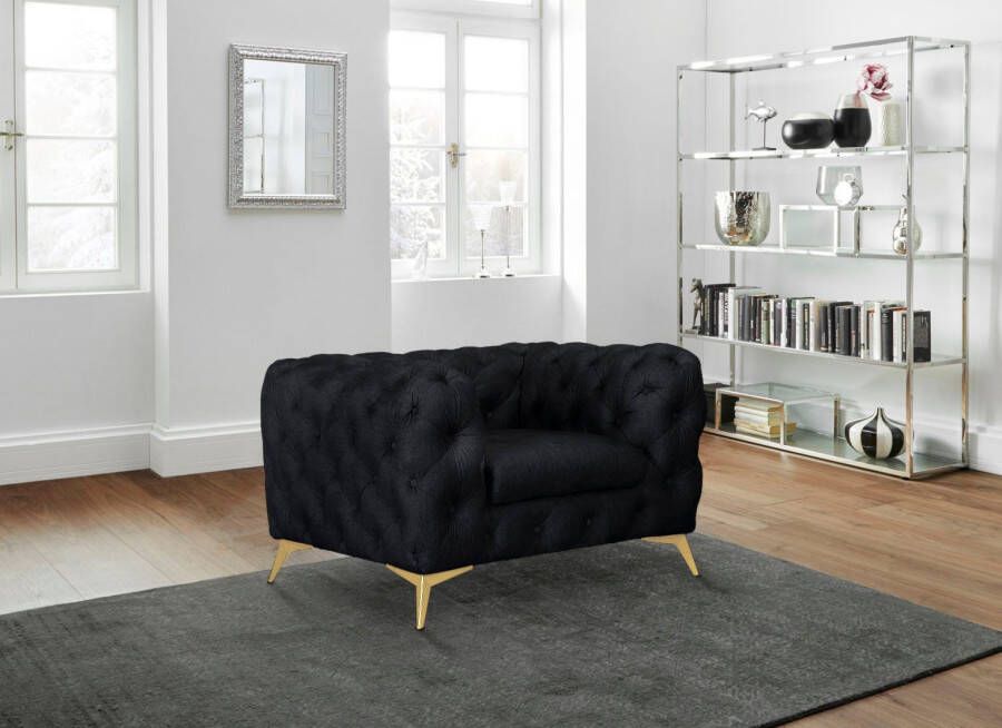 Leonique Chesterfield-fauteuil Glynis luxueuze capitonnage moderne chesterfield look kleur van de poten ter keuze - Foto 4