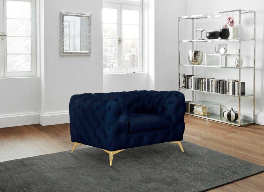 Leonique Chesterfield-fauteuil Glynis luxueuze capitonnage moderne chesterfield look kleur van de poten ter keuze - Foto 4