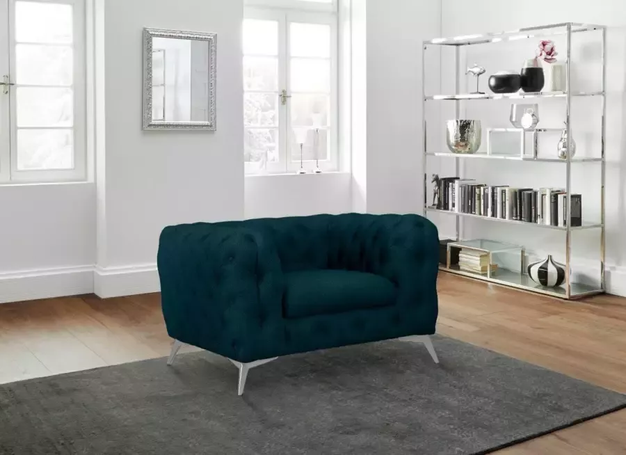 Leonique Chesterfield-fauteuil Glynis luxueuze capitonnage moderne chesterfield look kleur van de poten ter keuze - Foto 3