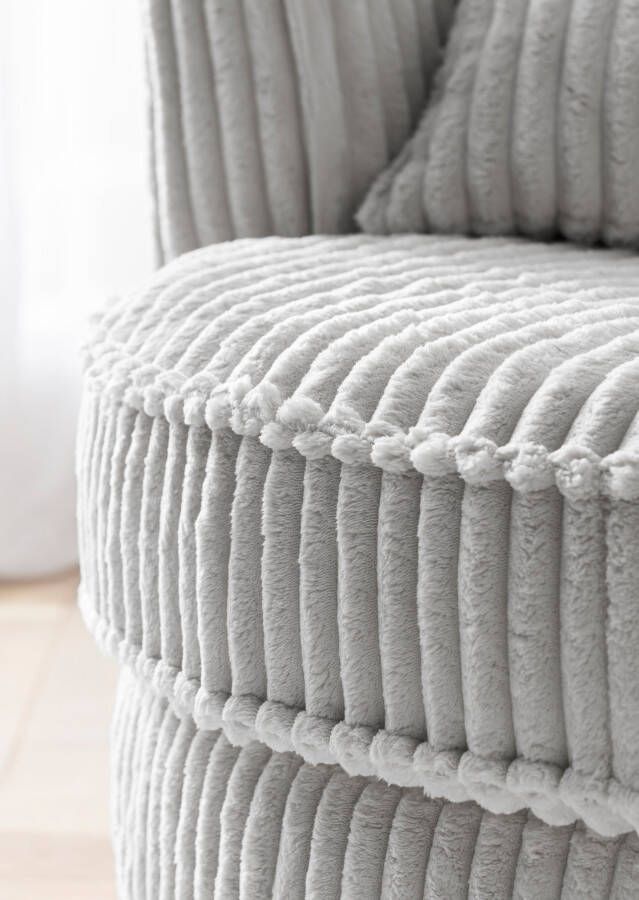 Leonique Draaibare fauteuil Maisie trendy stof mega cord 360 graden draaibaar met 1 sierkussen 55 x 40 cm - Foto 3