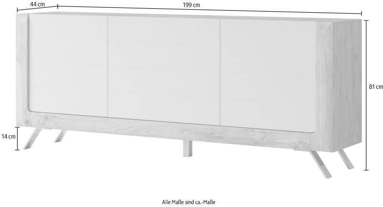 Leonique Dressoir Kasai Breedte 199 cm met 3 deuren - Foto 5